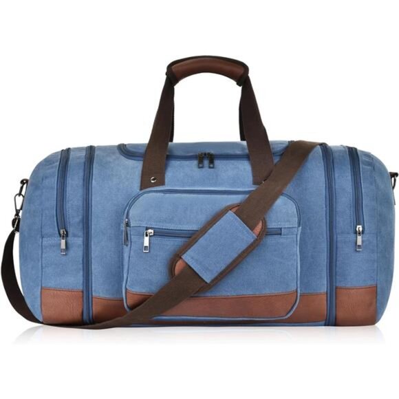 Handbags - Canvas Duffle Bag for Travel,Expandable Carry on Bag,Overnight Weekend